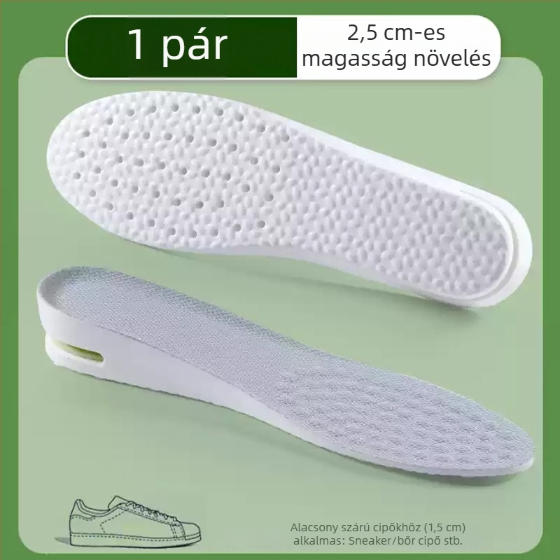 PVC sporttalp belső magasság növelő léggömbös talp, láthatatlan magasság növelő párna, ütéscsillapítás, teljes talp mindennapi viselethez