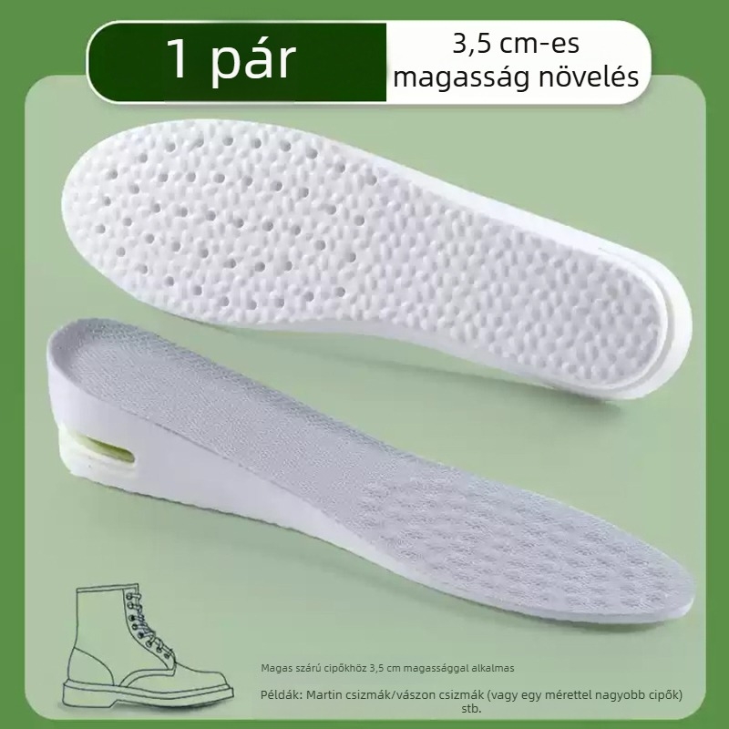 PVC sporttalp belső magasság növelő léggömbös talp, láthatatlan magasság növelő párna, ütéscsillapítás, teljes talp mindennapi viselethez