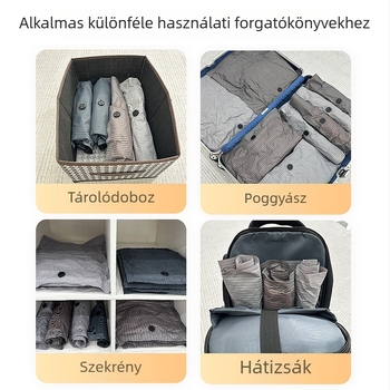 Kézzel görgő vákuum-tömörítő táska, vastag anyagból, utazásokhoz és költöztetéshez, ruhák tárolására