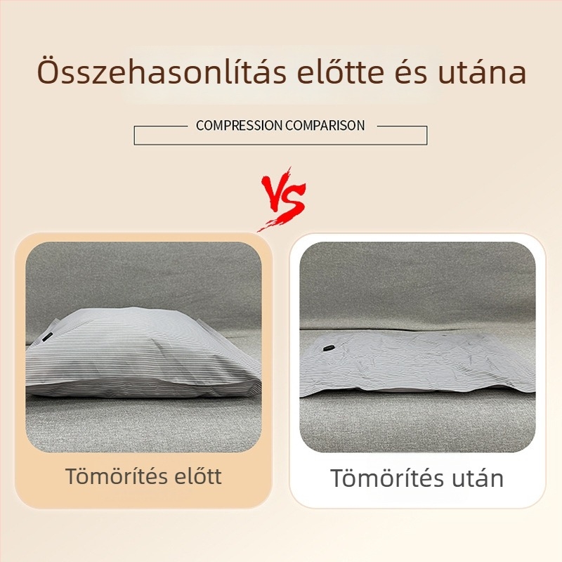 Kézzel görgő vákuum-tömörítő táska, vastag anyagból, utazásokhoz és költöztetéshez, ruhák tárolására