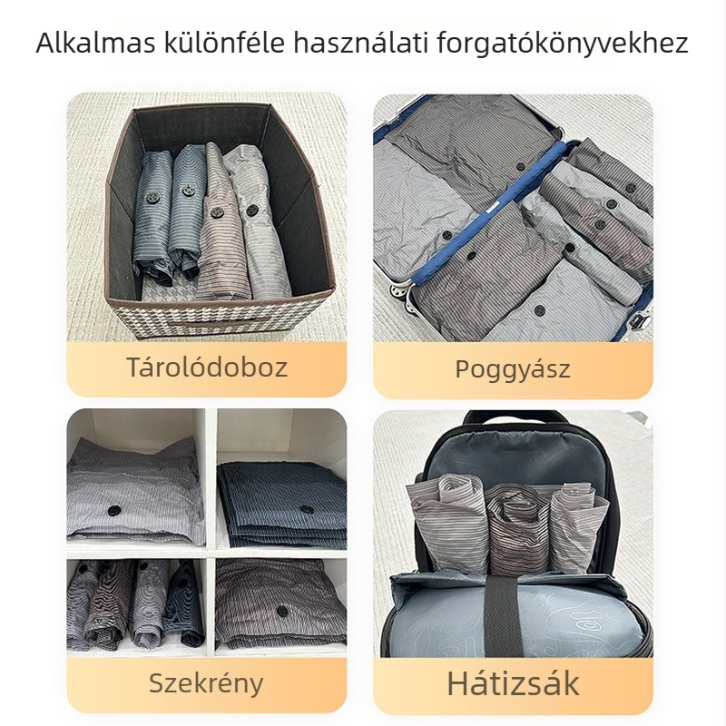 Kézzel görgő vákuum-tömörítő táska, vastag anyagból, utazásokhoz és költöztetéshez, ruhák tárolására