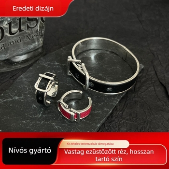 Vintage ipari stílusú nyitott gyűrű, állítható méret, egyedi tervezés