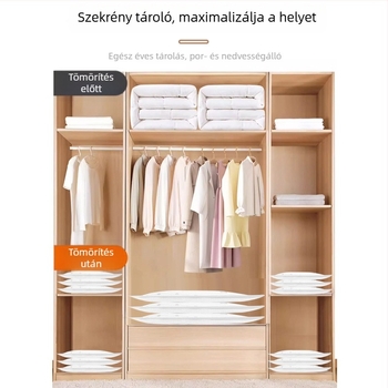 Utazási vákuumos tömörítő zacskó ruhákhoz, nedvességálló tárolózsák pehelykabát számára
