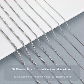 999 ezüst kulcscsont-nyaklánc Chopard lánccal, hosszú, egyszerű, uniszex, 41–50 cm