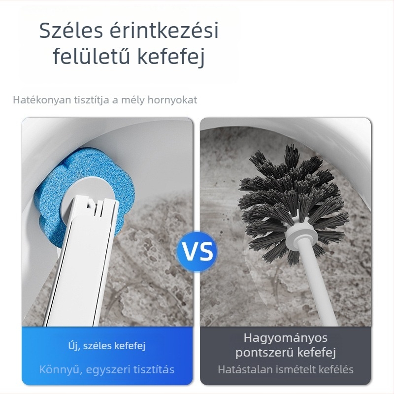 Egyszer használatos vécé-kefe otthoni használatra, falra szerelhető, cserélhető fejű