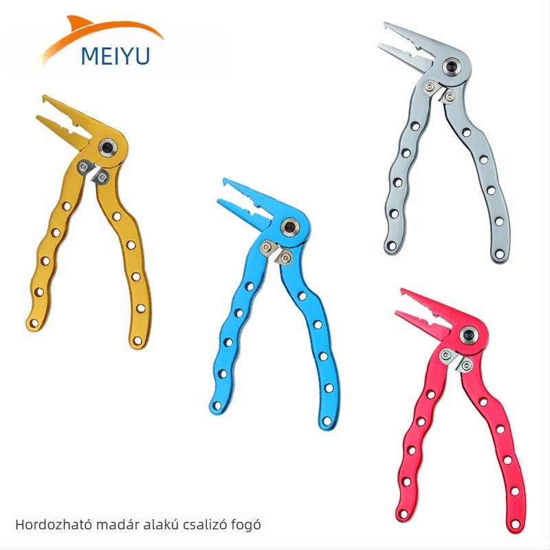 Meiyu Mini madárformájú horgászcsipesz, hordozható, vezetékvágóval