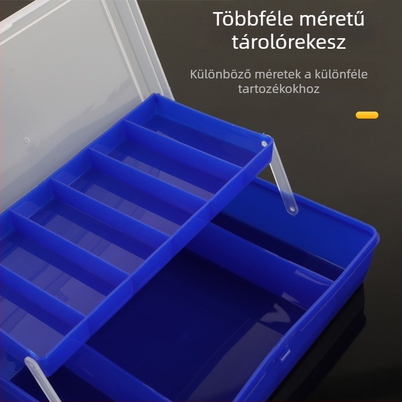 Kettős rétegű kompakt horgász kellék doboz horogok és műcsalik tárolására
