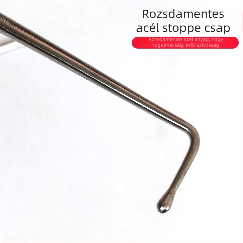Rozsdamentes acél tűtartó horgászathoz, alumínium alapú talppal és leválasztható horog-eltávolítóval