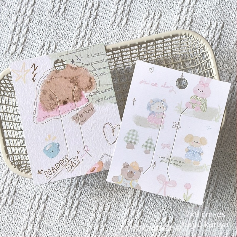 7x9 cm Állatos hajcsat kartonkártya – DIY kiegészítő