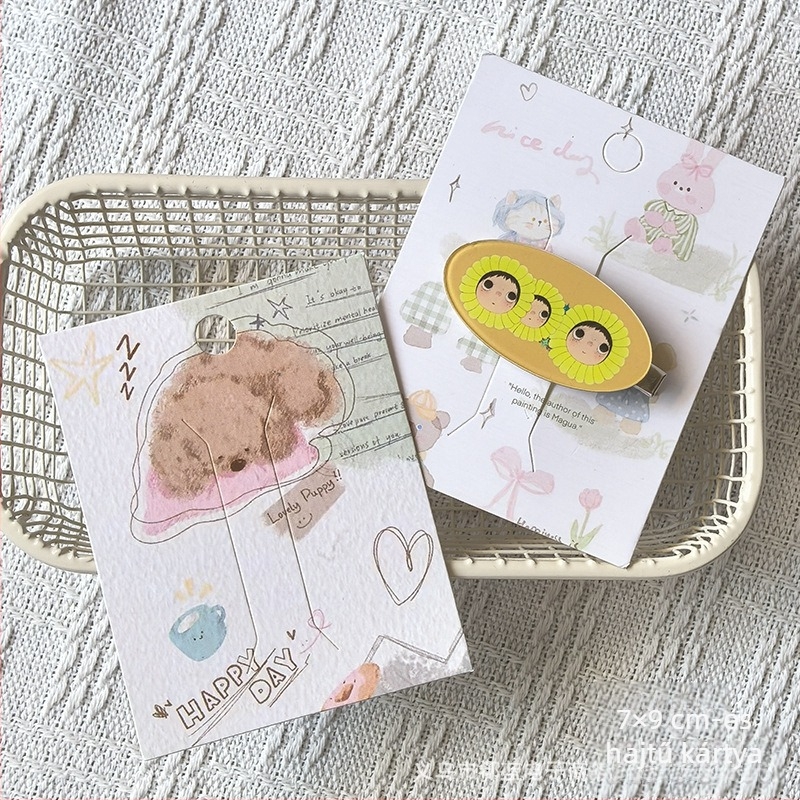 7x9 cm Állatos hajcsat kartonkártya – DIY kiegészítő