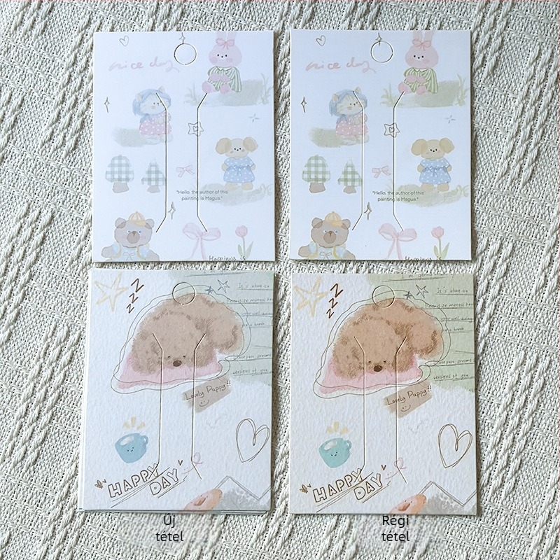 7x9 cm Állatos hajcsat kartonkártya – DIY kiegészítő