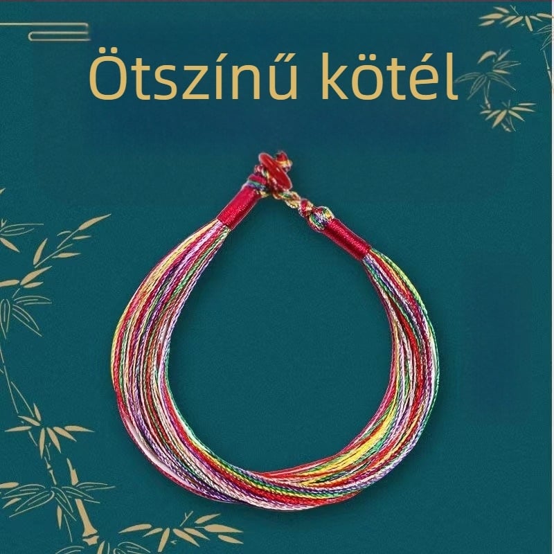 Színes kézzel szövött karkötő hagyományos kínai csomóval