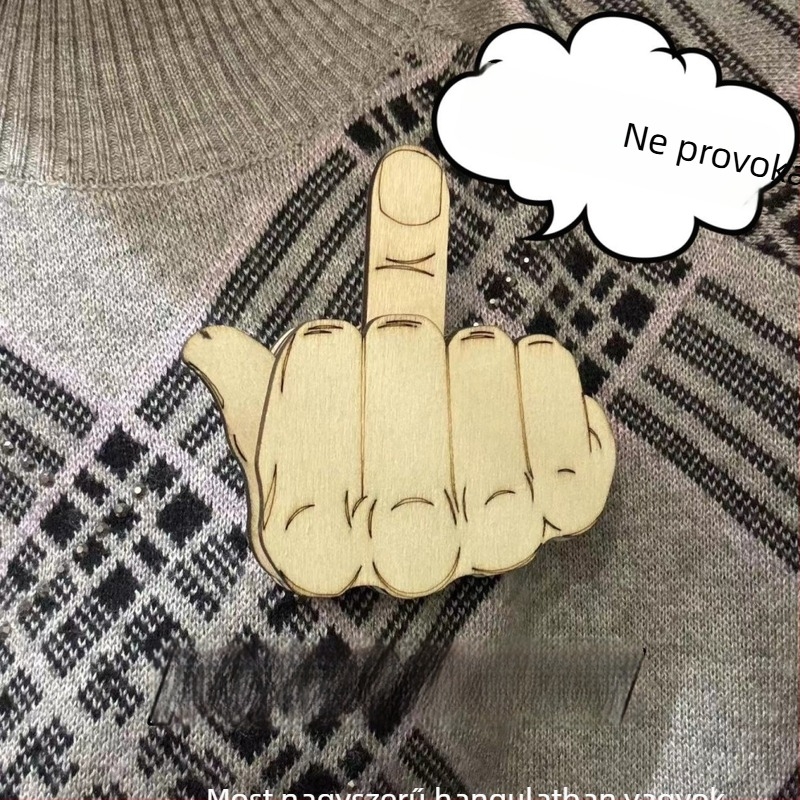 DIY függőleges középső ujj broska – csúszó kifejező jelvény társas kapcsolatokhoz, anyagcsomag, tréfás ajándék