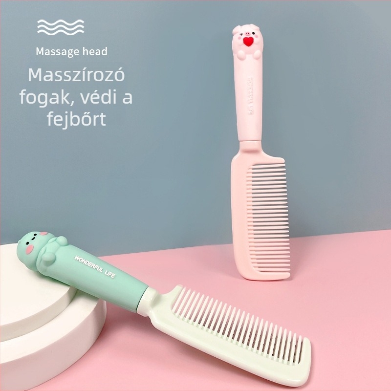 Fekete mitológiai hajkefe hosszú hajhoz gyerekeknek