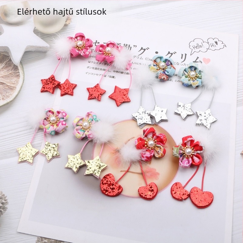 Gyermekeknek szóló újévi hajkiegészítők, Hanfu-stílusú virágos hajcsat lányoknak