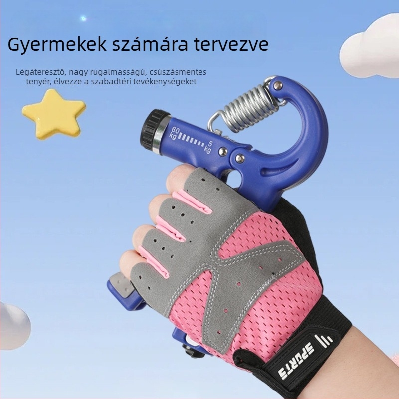 Gyerekeknek szóló félujjas kerékpáros kesztyűk, kültéri használatra, csúszásmentes, kopásálló, ütéscsillapító