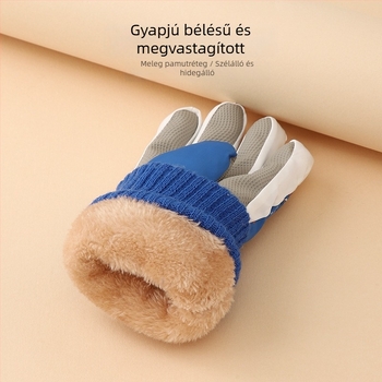 Gyerek síkesztyűk, melegek, vízállóak, béléses téli viselet, 4–8 éveseknek