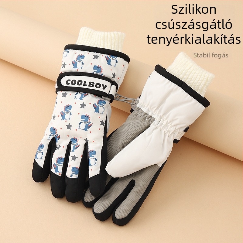 Gyerek síkesztyűk, melegek, vízállóak, béléses téli viselet, 4–8 éveseknek
