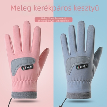 Gyerekeknek szánt meleg kesztyű kötővel és velúr béléssel, kültéri sportokra, kerékpározásra és hóban játszásra, csúszásmentes tenyér, uniszex