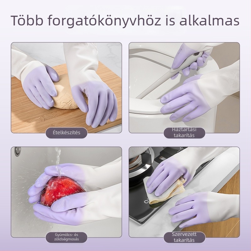 Konyhai mosogatáshoz való kesztyűk — tartósak, vastagabbak, vízállóak és csúszásmentesek, PVC anyagú