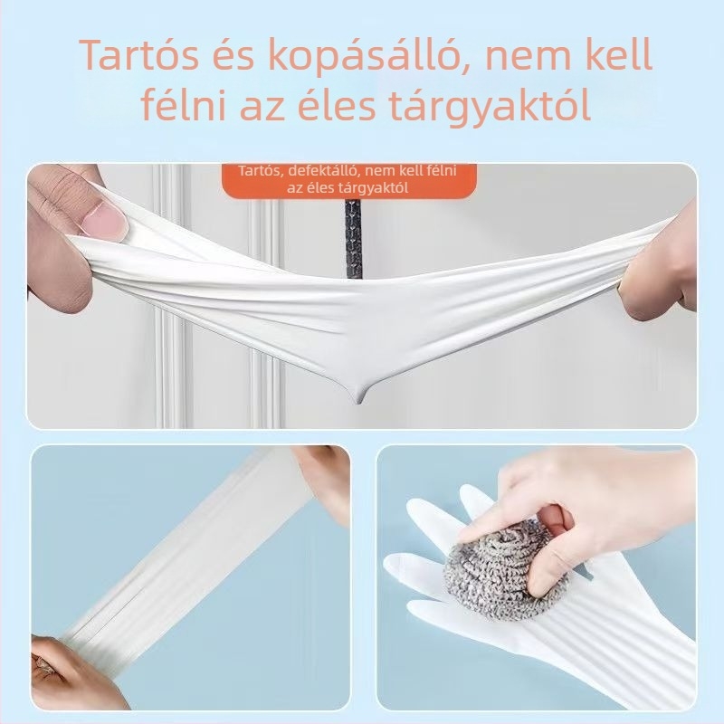 16 hüvelykes nitril kesztyűk, hosszú, vízálló, vastagított, élelmiszerbiztonsági minőségű, mosogatáshoz és háztartási használathoz