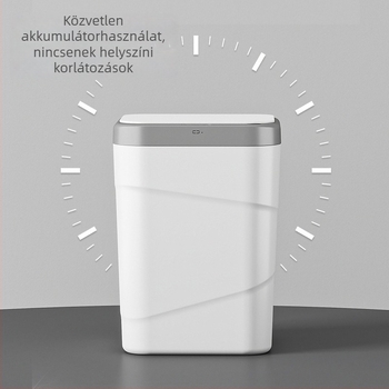 Intelligens szenzoros kuka indukciós nyitással, 9–12 L, négyzet alakú műanyag kuka, konyha, nappali, iroda