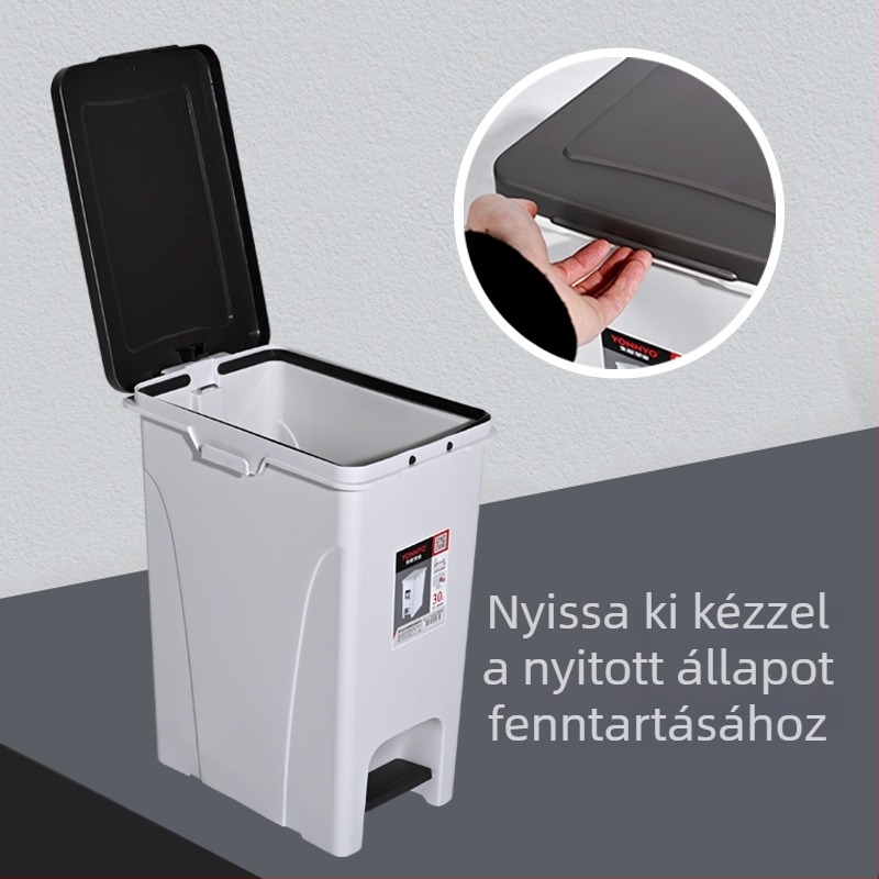 Nordic stílusú pedálos műanyag szemetes, 25–30 L, otthonra, iskolába és irodába