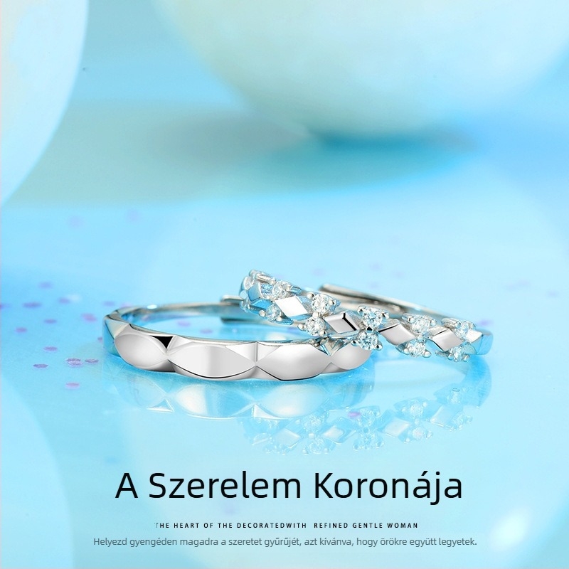 S925 sterling ezüst gyűrű párnak – nyitott gyűrű, minimalist geometriai kialakítás, kifinomult megjelenés