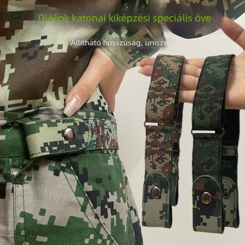 Egyetemi kamuflážos katonai kiképzőöv – uniszex rugalmas deréköv