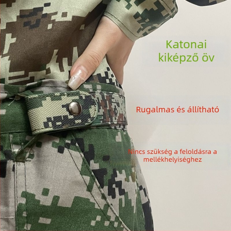 Egyetemi kamuflážos katonai kiképzőöv – uniszex rugalmas deréköv