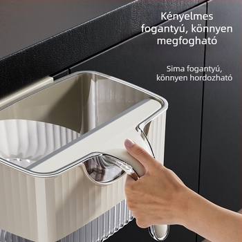 Konyhai falra szerelhető kuka kaparóval, nedves hulladékhoz, 4 literes kapacitás, asztali használatra, új modell