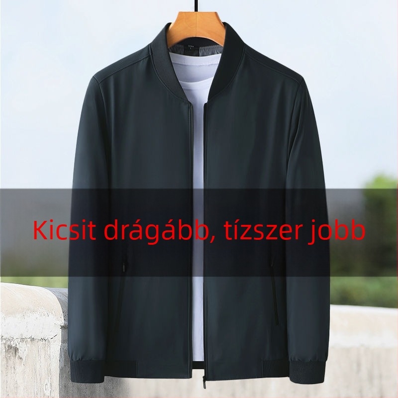 Férfi őszi kabát, lazán szabott, közepes vastagságú