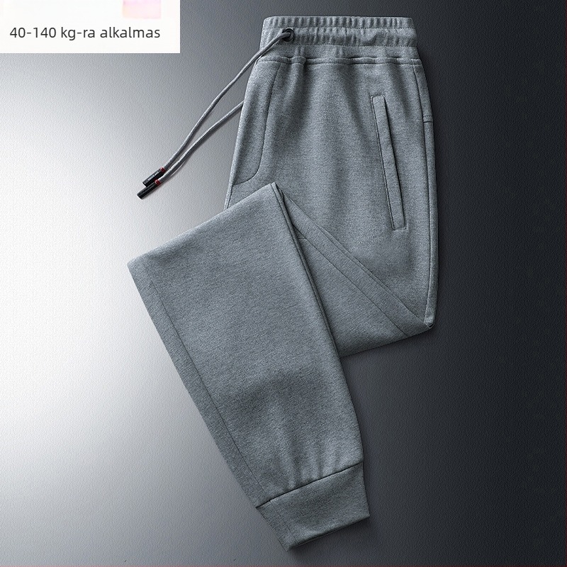 Férfi koreai stílusú laza szabású jogger nadrág, plusz méret, mindennapi sportnadrág, egyszínű, kényelmes.