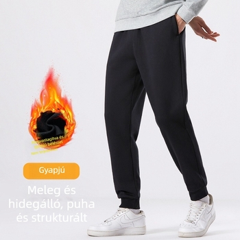 Melegített pamut sportnadrág férfiaknak és nőknek, uniszex, hosszú egyenes szabás, plusz méret, páros stílus