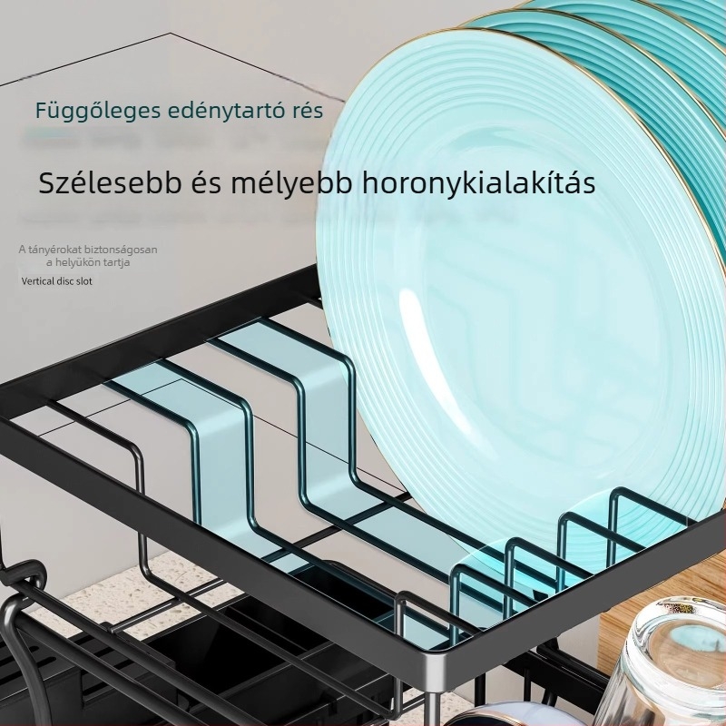 Összecsukható konyhai polc edényekhez és eszközökhöz — szárító állvány tányérokhoz, poharakhoz, pálcikákhoz és késekhez