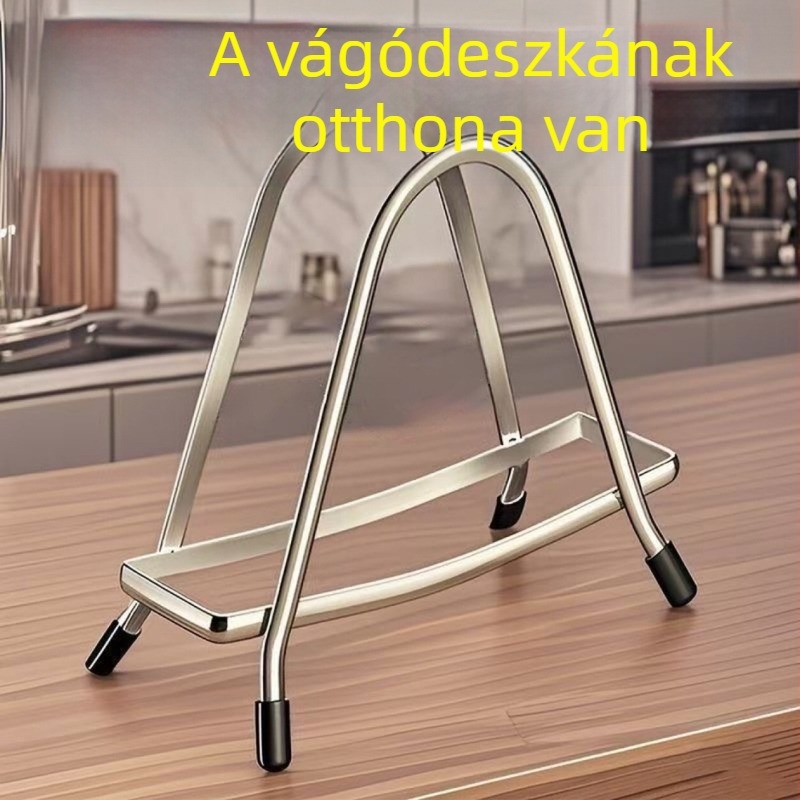 Extra vastag rozsdamentes acél fedő- és vágódeszka tartó, konyhai munkapult tároló