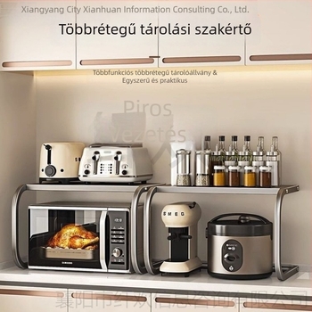 Y alakú kétszintes polc mikrohullámú sütő és rizsfőző számára — asztali tároló polc