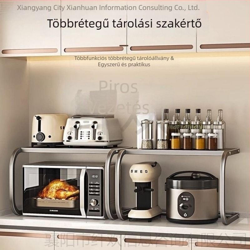 Y alakú kétszintes polc mikrohullámú sütő és rizsfőző számára — asztali tároló polc