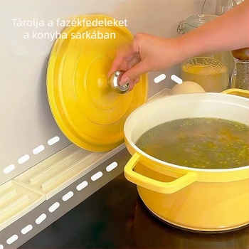 Multifunkcionális műanyag pultfelület tároló - fedők és konyhai eszközök számára - csúszásmentes, vízlevezető