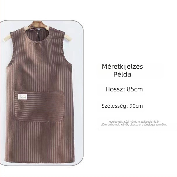 100% pamut ujjatlan kötény-vest cipzárral és zsebbel, konyhai munkaruha