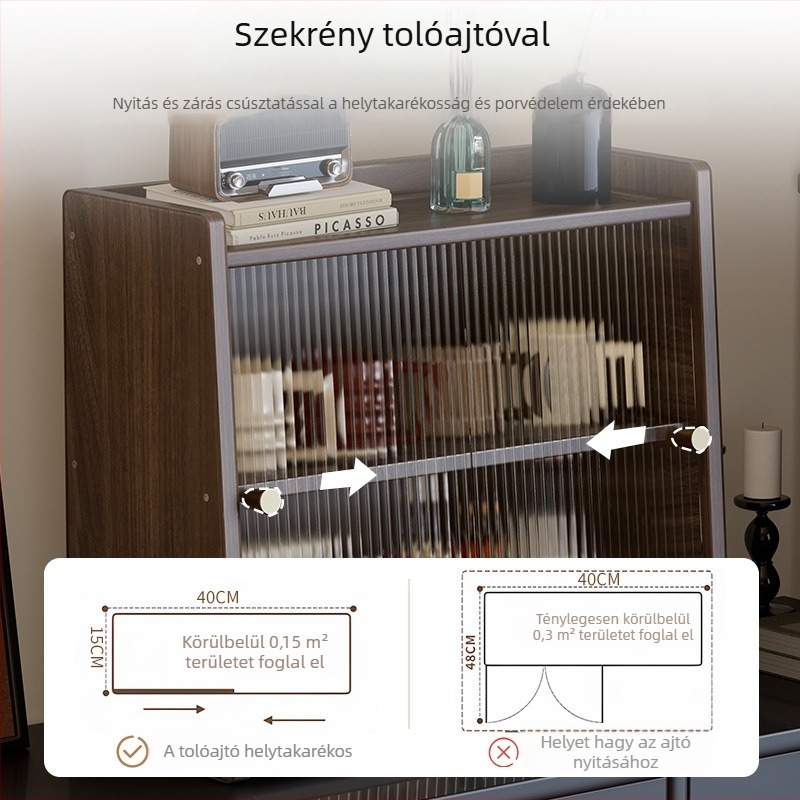 Két emeletes fa pohártartó teás- és kávés készletekhez, asztali felületre