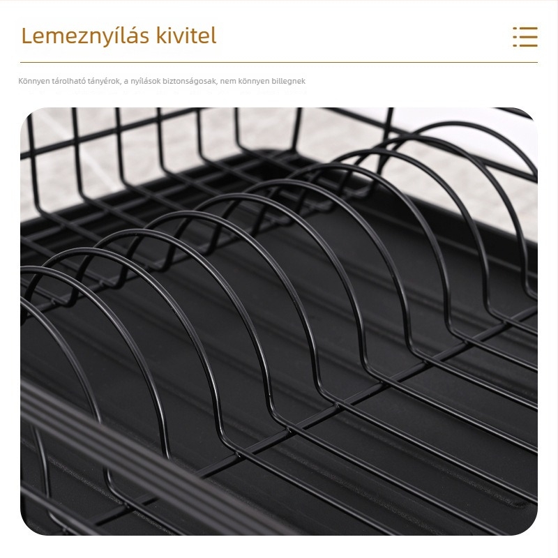 Konyhai tál- és evőeszközszárító állvány a konyhapulton