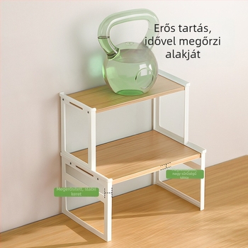 Konyhai tároló polc edények és fűszertartók számára, multifunkcionális rendező az asztalra és a szekrénybe