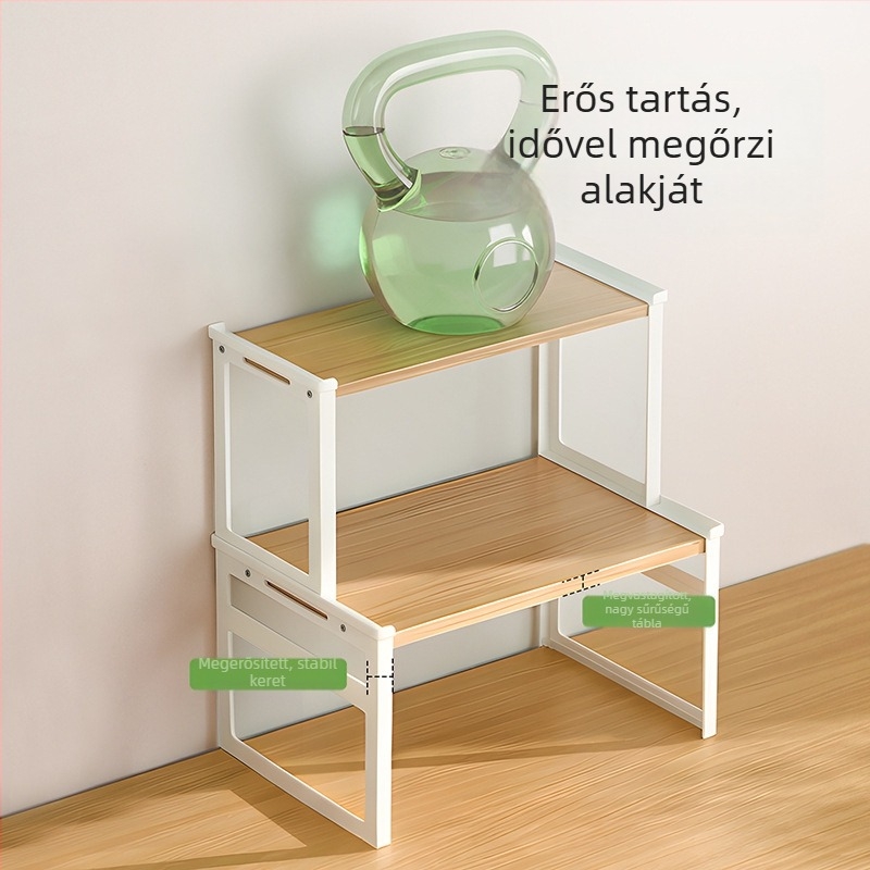 Konyhai tároló polc edények és fűszertartók számára, multifunkcionális rendező az asztalra és a szekrénybe