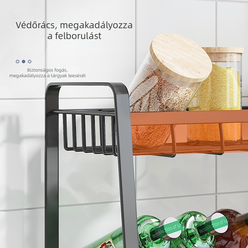 Konyhai tárolópolc, többemeletes fűszer- és szósz szervező, multifunkcionális polc