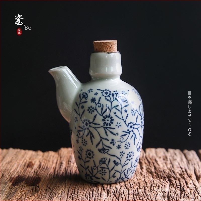Japán stílusú kerámia fűszertartó — szójaszósz, ecet és olaj adagoló