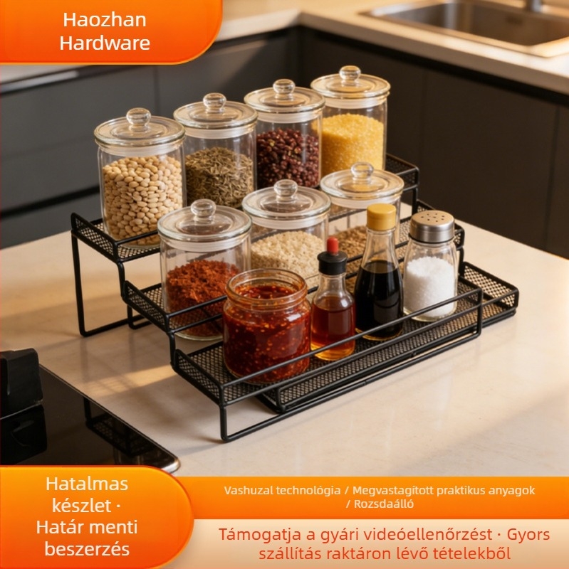 Háromszintes, kihúzható konyhai fűszertartó