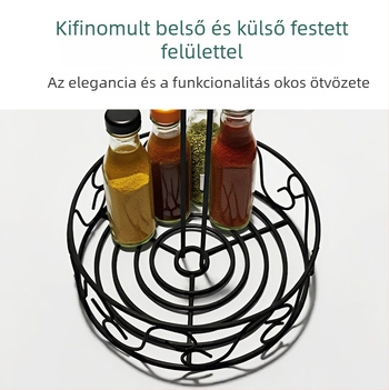 Vasból készült fűszertartó és olaj- és ecetpalack tároló – konyhai állvány
