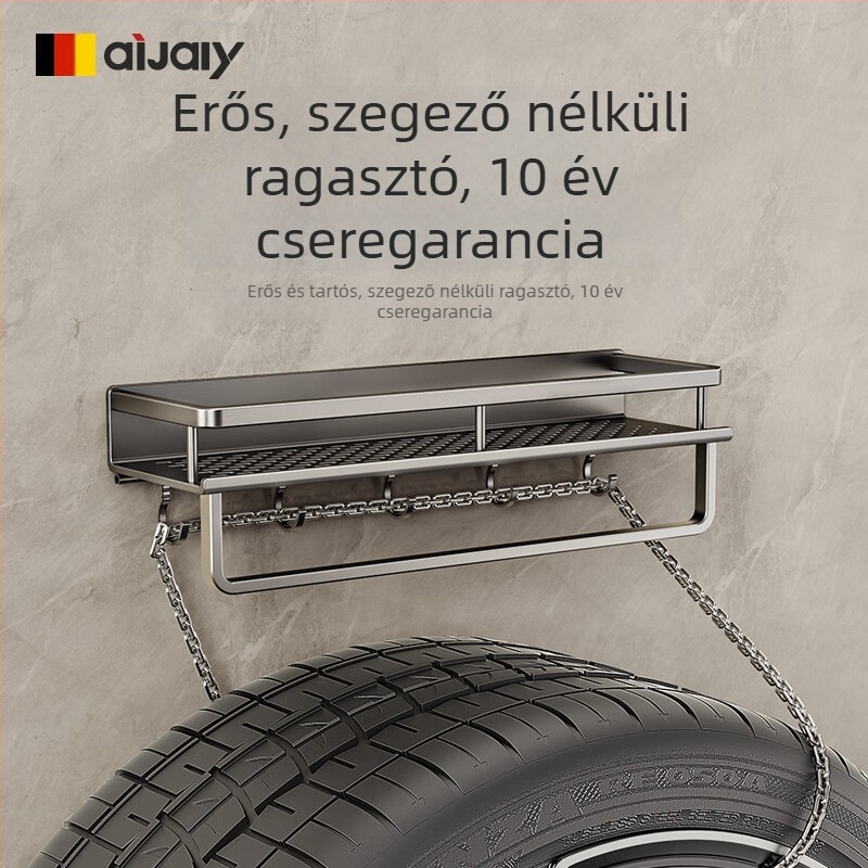 Konyhai falra szerelhető fűszer- és sótartó, többfunkciós, fúrás nélkül