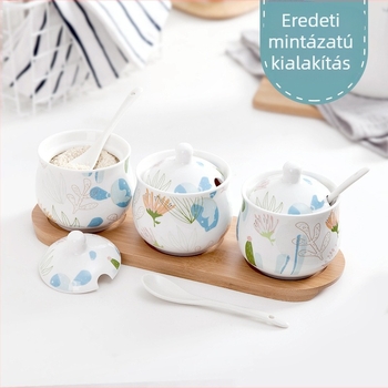 Nordic stílusú kerámia fűszertartó készlet sótartóval és fűszertartókkal